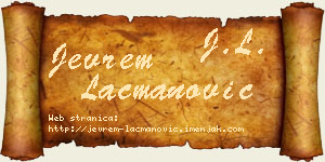 Jevrem Lacmanović vizit kartica